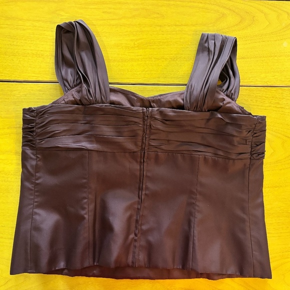 vintage brown with purplish undertone tank top bustier - Picture 2 of 5